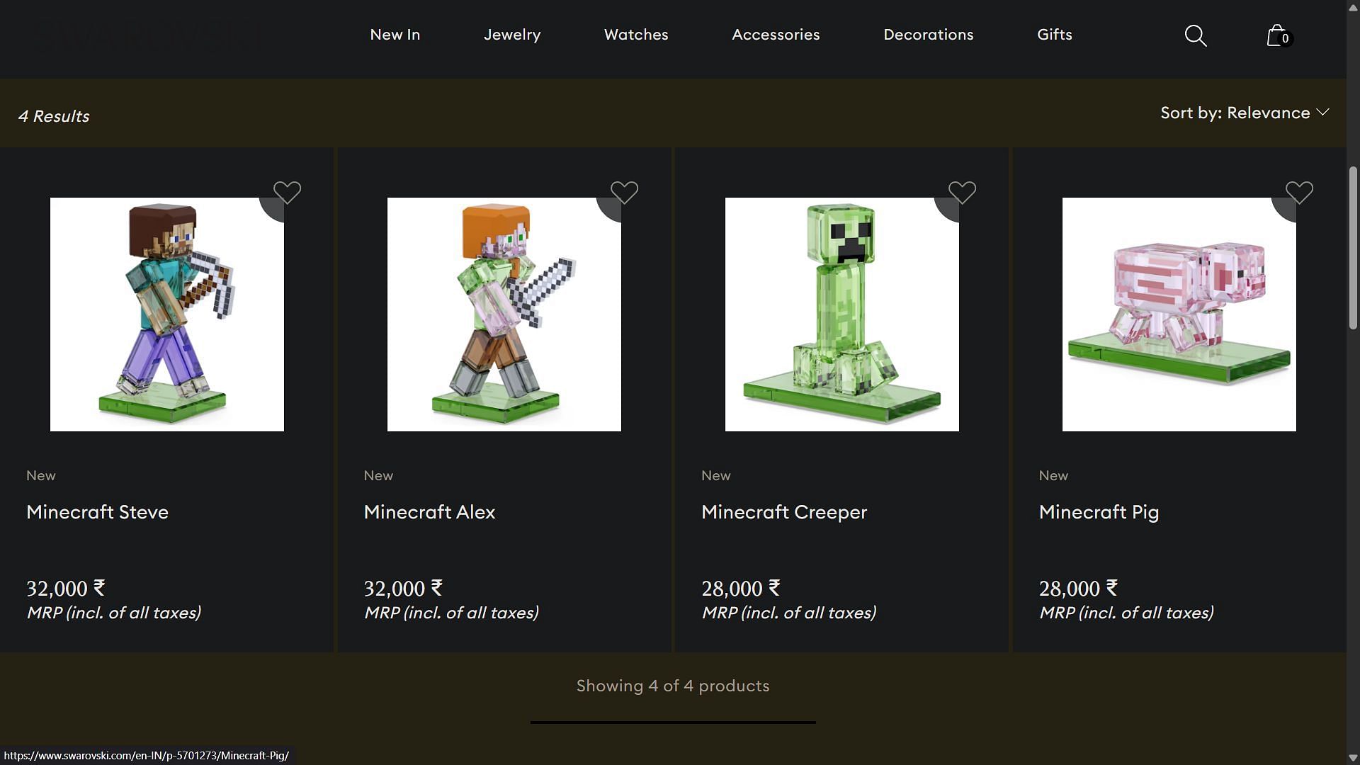 Minecraft x Swarovski collaboration collection (Image via Swarovski)